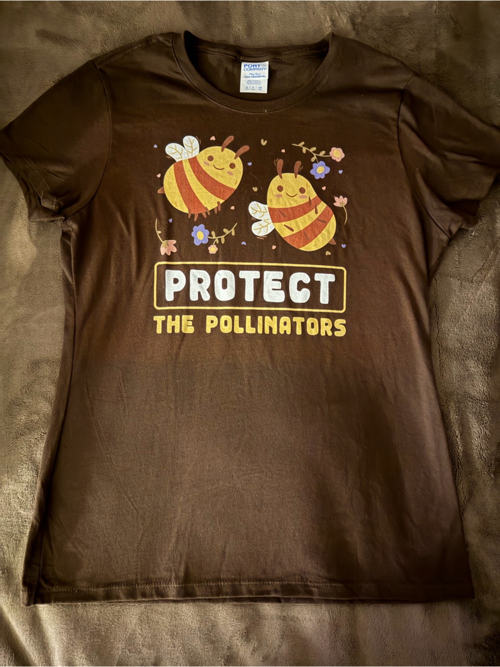Protect the Pollinators Kids' Brown Bee Graphic Tee